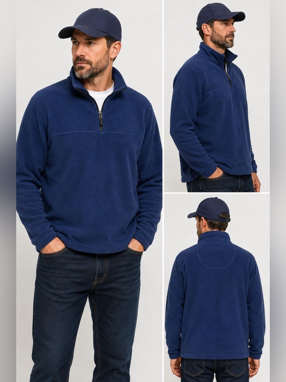 Vintage Prospirit Men's 1/4 Zip Pullover Sweater Fleece Athletic Outdoor Size M